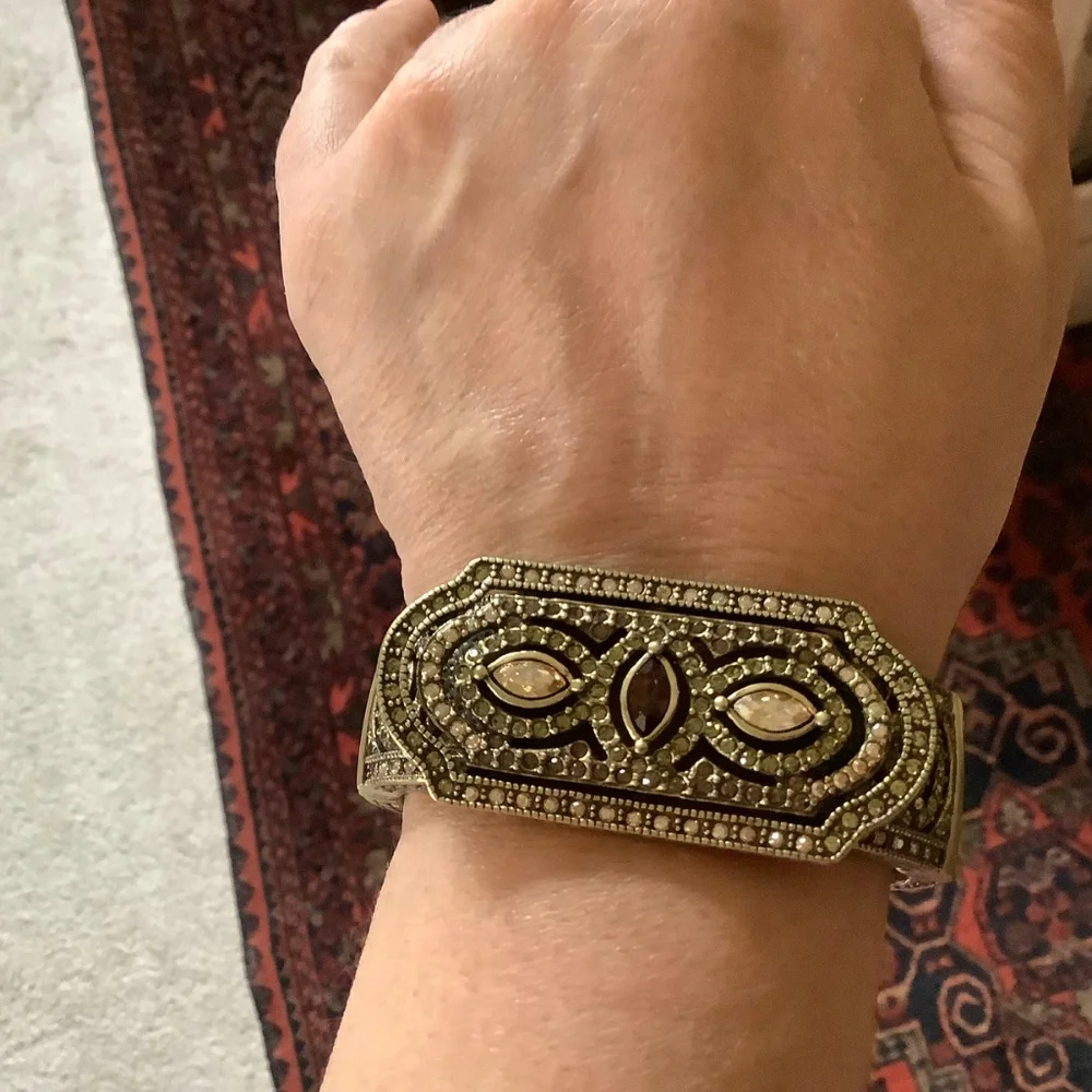 Heidi Daus Tastemaker Crystal Accented Cuff Bracelet SZ S/M
